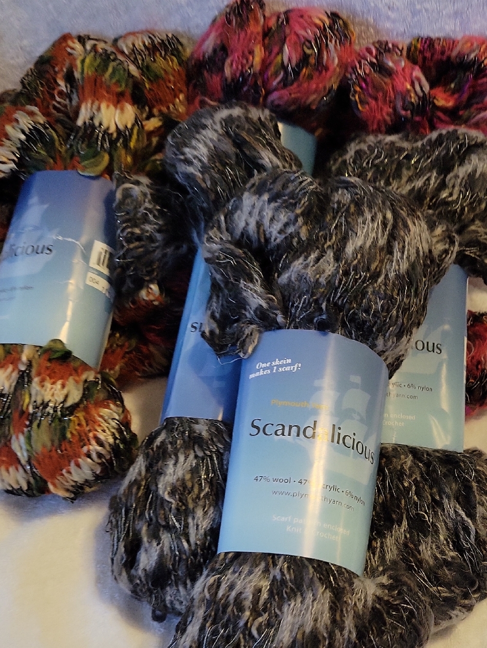 Scandilicious Textured Scarf Yarn - Multicolor & Charcoal